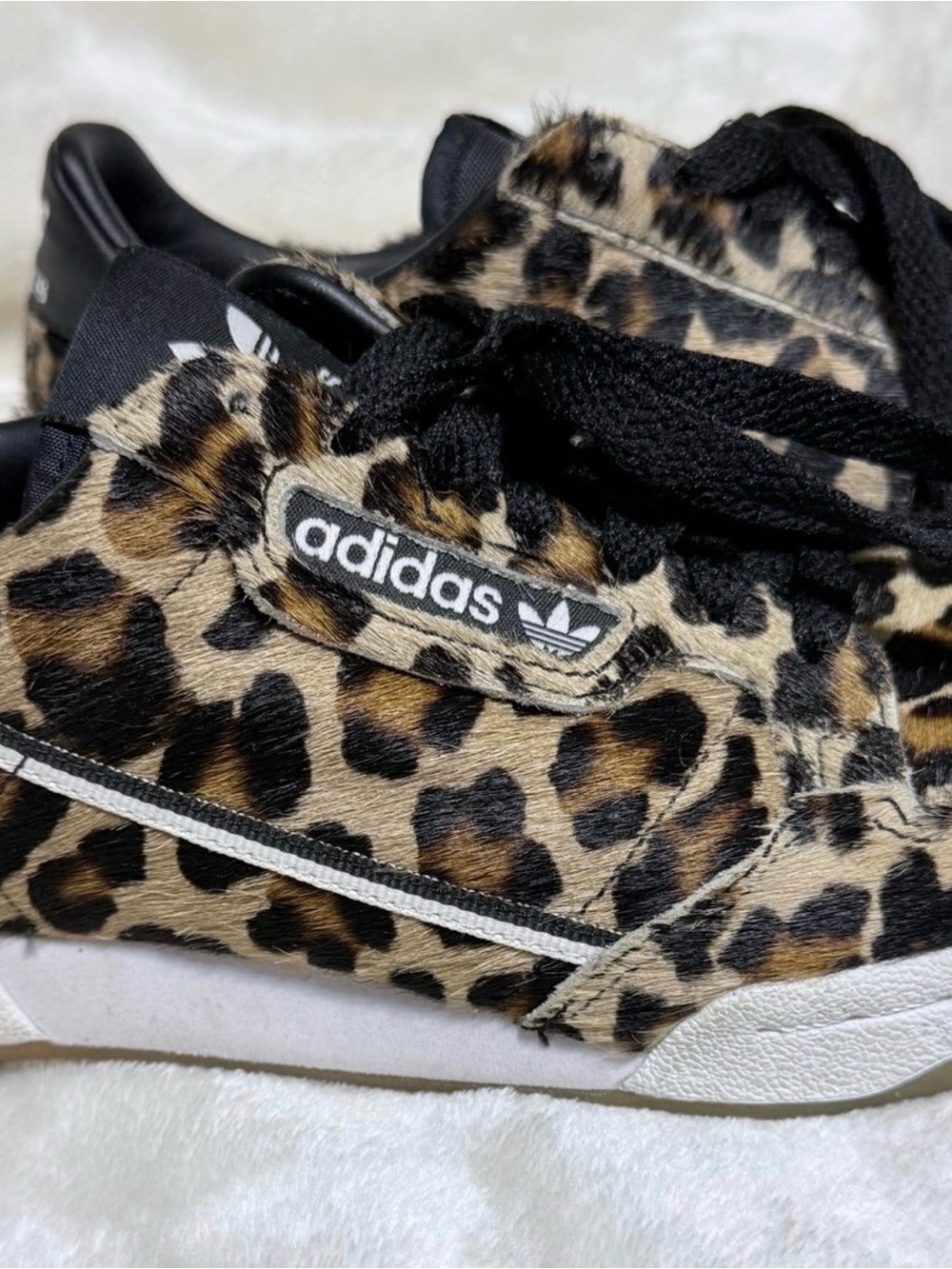 adidas Leopard-Print Low Tops in Black & Brown - Picture 2 of 7